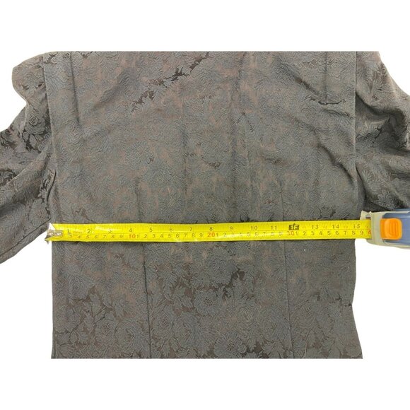 Vintage 90s All That Jazz Black Coat Dress Size 5/6 Floral Satin Brocade - Picture 5 of 6